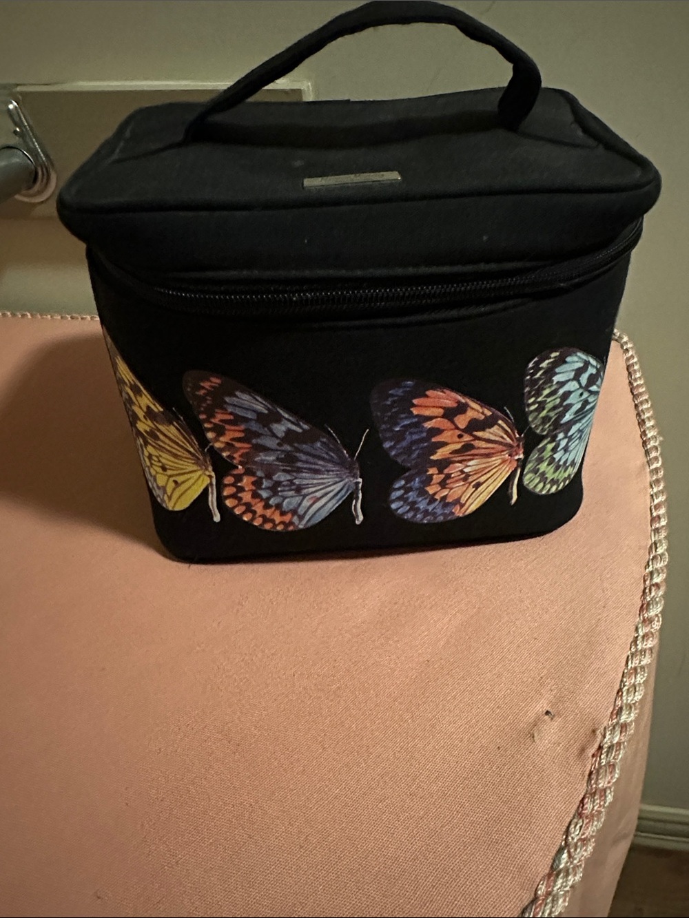 Neiman Marcus vintage Black Butterfly Cosmetic Case - Women Bags